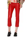 Walter Baker Women's Lori Stretch Leather Cropped Pants In Red