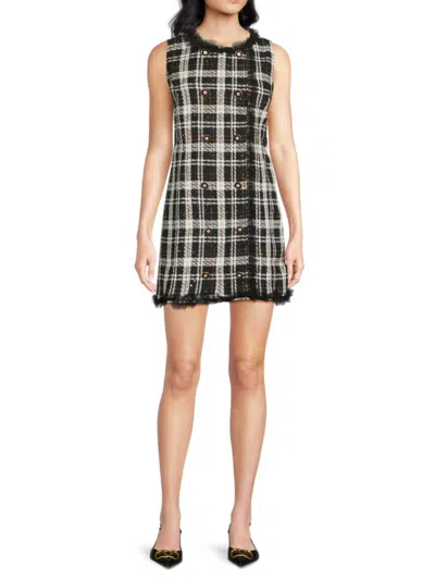 Walter Baker Women's Marie Ruffle-trim Plaid Minidress In Black