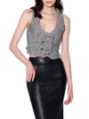Walter Baker Women's Marisol Tweed Tulle Ruffled Trim Vest In Gray