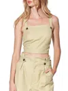 Walter Baker Maven Twill Crop Top In Parsley Light Green