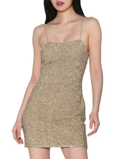 Walter Baker Women's Maya Sequin Mini Dress In Gold