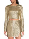 Walter Baker Women's Meralysse Sequin Crop Top In Gold Rush