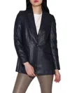 Walter Baker Women's Mia Tailored Fit Leather Jacket In Navy