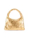 Walter Baker Women's Mini Haven Metallic Woven Leather Top Handle Bag In Gold