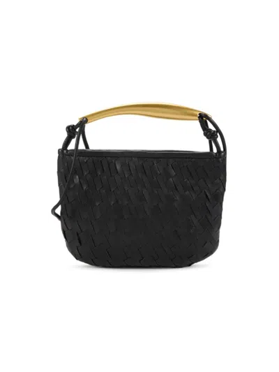 Walter Baker Women's Mini Hazel Woven Top Handle Bag In Black