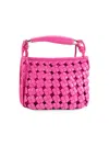 Walter Baker Women's Mini Hazel Woven Top Handle Bag In Bright Pink