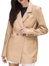 Walter Baker Misha Leather Blazer In Latte