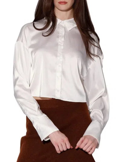 Walter Baker Women's Montana Cropped Shirt In White