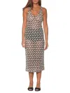 Walter Baker Women's Naveah Zig Zag Midi Dress In Cream Black