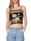 Walter Baker Paulina Embroidered Mesh Camisole In Garden Embroidery Black