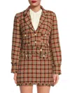 Walter Baker Women's Plaid Wool-blend Cropped Jacket In Brown