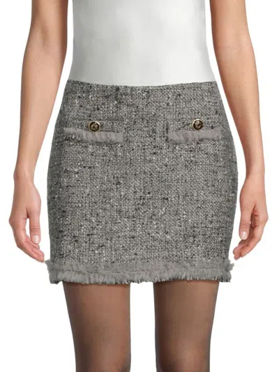 Walter Baker Women's Reba Fringe Hem Miniskirt In Gray