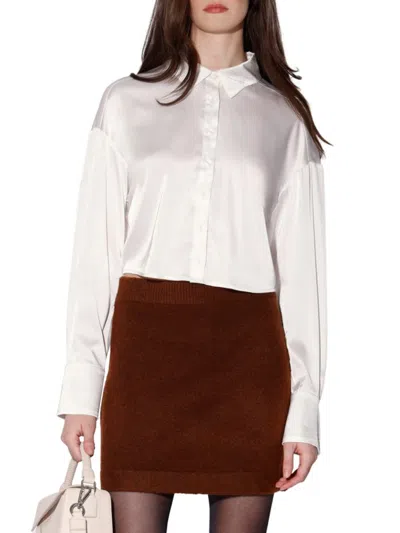 Walter Baker Women's Ribbed Hem Knit Miniskirt In Red