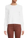 Walter Baker Women's Ruched Sleeve Top In White