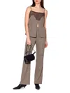 Walter Baker Sabine Mixed Media Camisole In Brown