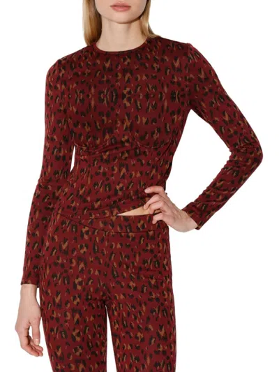 Walter Baker Women's Samantha Leopard Print Top In Brown