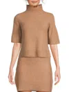 Walter Baker Women's Short-sleeve Mock Turtleneck Sweater In Brown