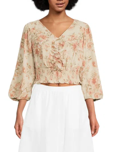 Walter Baker Women's Stefanie Floral Croptop In Pink