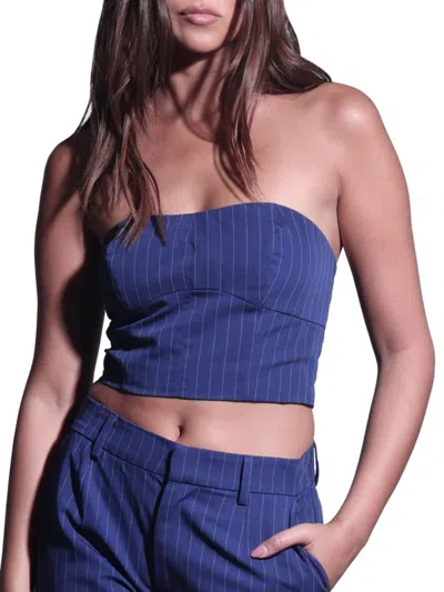 WALTER BAKER WOMEN'S TANVI PINSTRIPE BUSTIER TOP