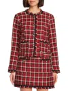 Walter Baker Women's Taryn Tweed Jacket In Burgundy