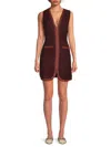 Walter Baker Women's Textured V-neck Tweed Minidress In Brown