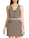 Walter Baker Women's Tory Houndstooth Cropped Vest In Heraldhou