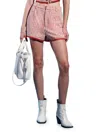 Walter Baker Women's Valley Red Checked Woven Shorts In Pink