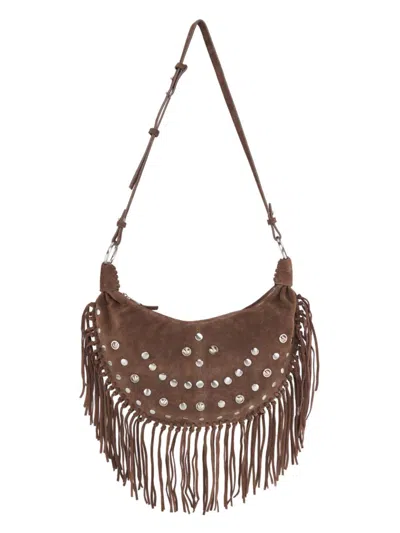Walter Baker Women's Willow Studded Fringe Suede Shoulder Bag In Brown