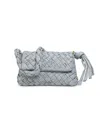Walter Baker Women's Woven Leather Flap Shoulder Bag In Gray