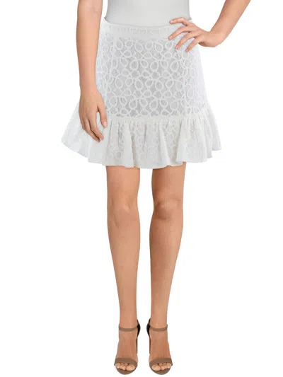 Walter Baker Womens Mini Lace A-line Skirt In White