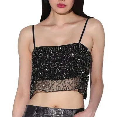 Walter Baker Womens Sequined Embellished Cropped In Black