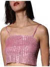 Walter Baker Womens Sequined Mesh Shell In Multi
