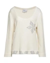 Walter Duchini Woman Sweater Ivory Size 12 Viscose, Polyester, Polyamide In White