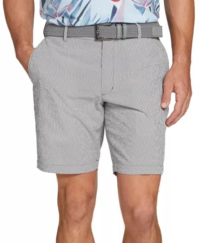 Walter Hagen Men's  Clubhouse Seersucker Golf Shorts Navy Blue 9" Inseam Srt578 In Gray