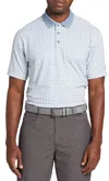 Walter Hagen Performance 11 Polo Shirt Men's White Houndsteeth Golf Srt630 In Blue