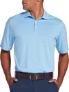 Walter Hagen Polo Shirt Men's Daybreak Blue Stretch Short Sleeve Srt210 In Blue