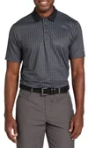 Walter Hagen Polo Shirt Mens Gray Houndstooth Short Sleeve Collared Srt151 In Gray
