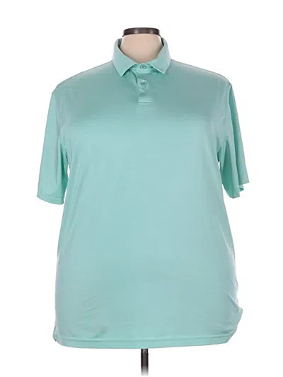 Pre-owned Walter Hagen Short Sleeve Top Teal Collared Neckline Tops