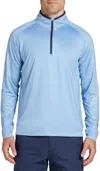 Walter Hagen Top Men'sblue Striped Zip Lightweight Golf Performance Srt71 In Blue