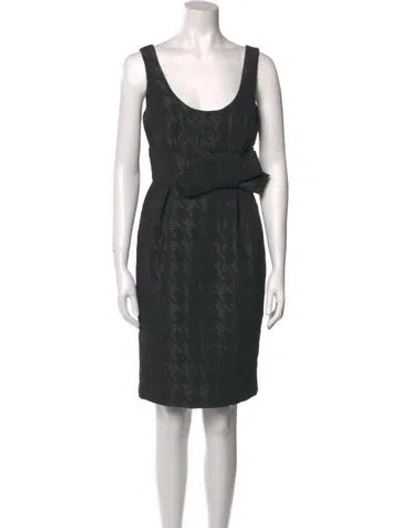 Pre-owned Walter Houndstooth Print Knee-length Dress In Black