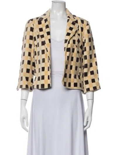 Pre-owned Walter Plaid Print Blazer In Neutrals