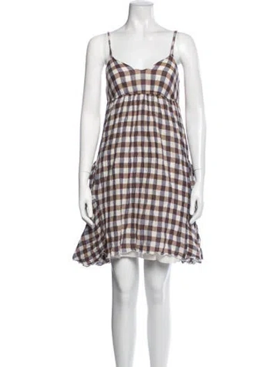 Pre-owned Walter Plaid Print Mini Dress In Multicolor