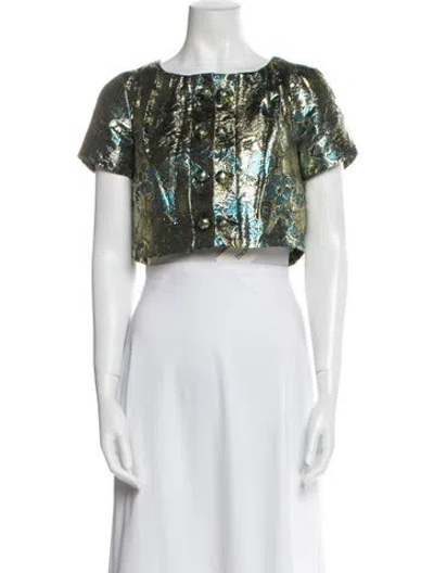 Pre-owned Walter Printed Bolero In Green