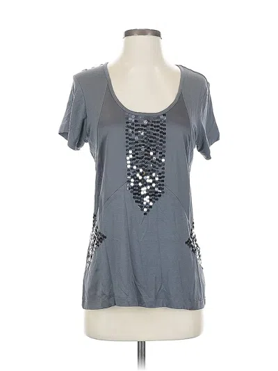 Pre-owned Walter Short Sleeve Top Gray Scoop Neck Tops