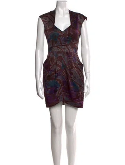 Pre-owned Walter Silk Mini Dress In Gray