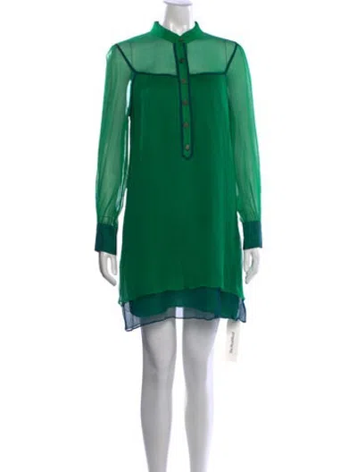 Pre-owned Walter Silk Mini Dress In Green