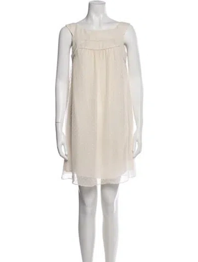 Pre-owned Walter Silk Mini Dress In Neutral