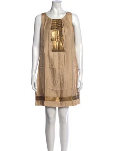 Pre-owned Walter Silk Mini Dress In Neutral