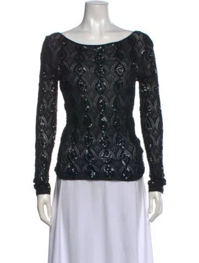 Pre-owned Walter Silk Printed Sweater In Black