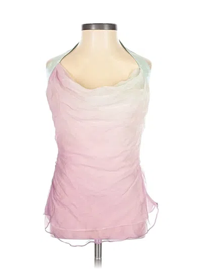 Pre-owned Walter Sleeveless Silk Top Pink Halter Neckline Tops